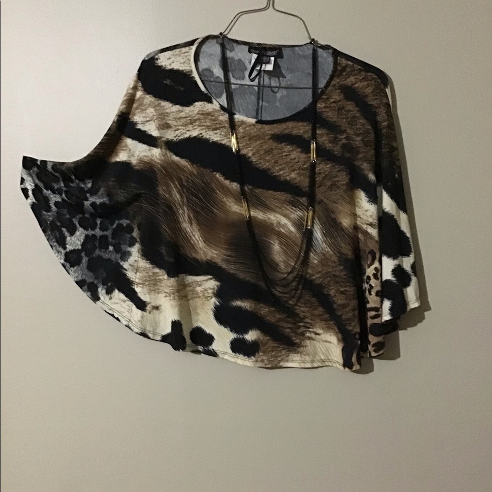 FRANKLYMAN blouse poncho style size 12